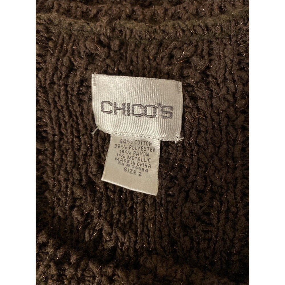 Womens Chico's Short‎ sleeve Cardigan Brown size 2  As is - Picture 3 of 4